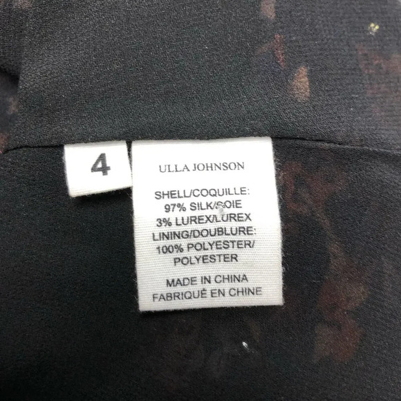 Ulla Johnson Cecily Mini Dress in Cosmos Floral Print Ruffles Puff Sleeve Size 4 - Picture 10 of 11